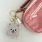 Wrapables Crystal Bling Key Chain Keyring with Tassel Car Purse Handbag Pendant, White Kitty